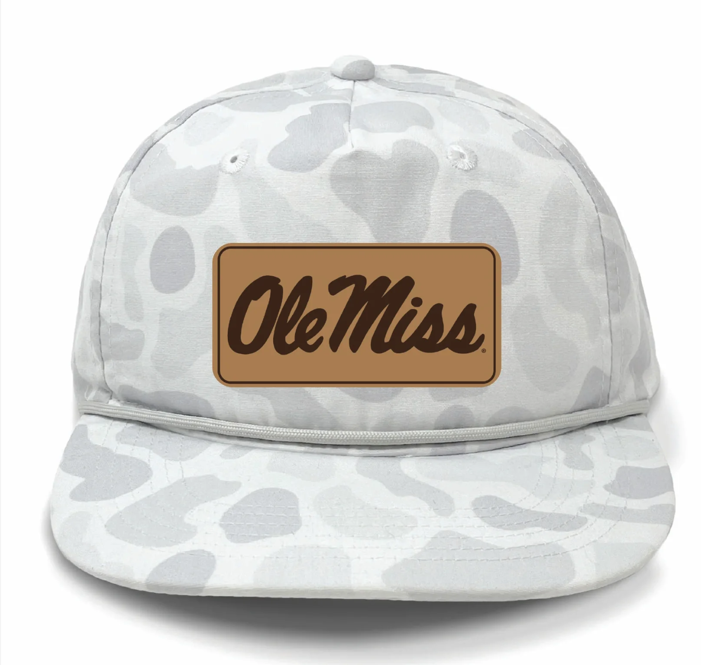 OM Script Leather Patch Hat