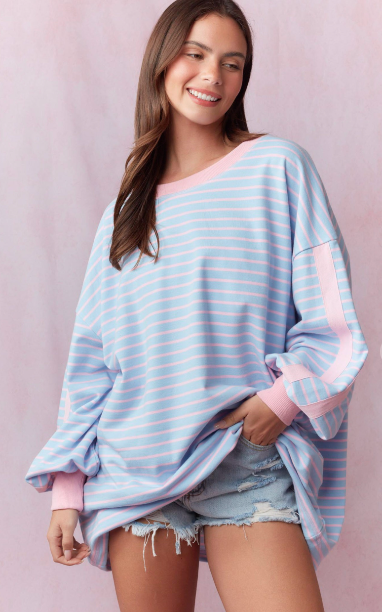 Twill Tape Detailed Oversized Top