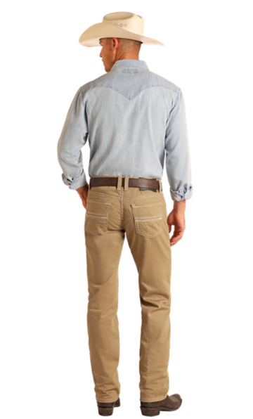 Rock & Roll Denim Men's Revolver Slim Straight Reflex Khaki Jeans