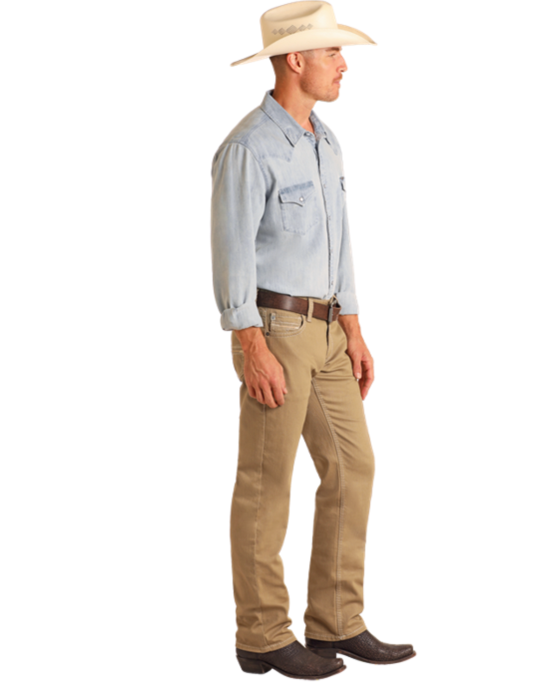 Rock & Roll Denim Men's Revolver Slim Straight Reflex Khaki Jeans