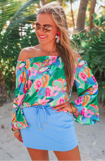 Always Happy Off the Shoulder Top
