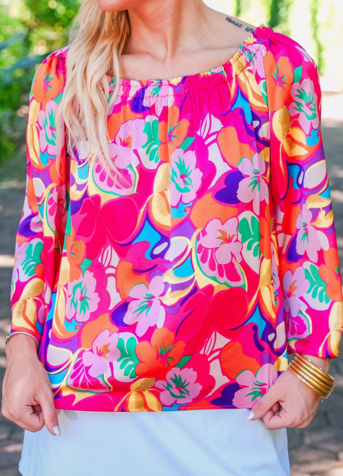 Always Happy Off the Shoulder Top