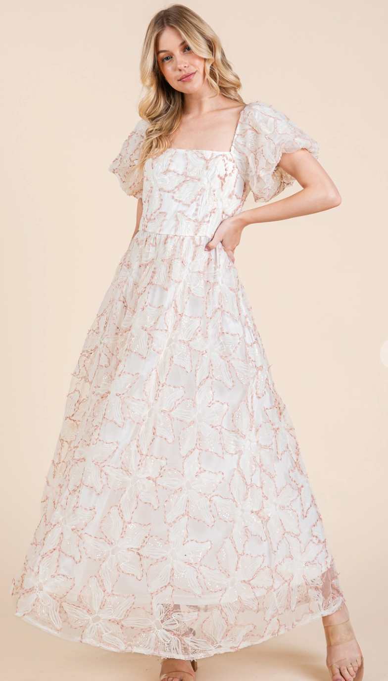 Stunning Sequin Mesh Maxi Dress