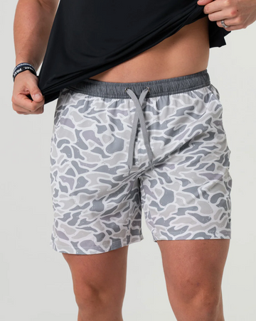 Athletic Short - White Camo - Grey Liner