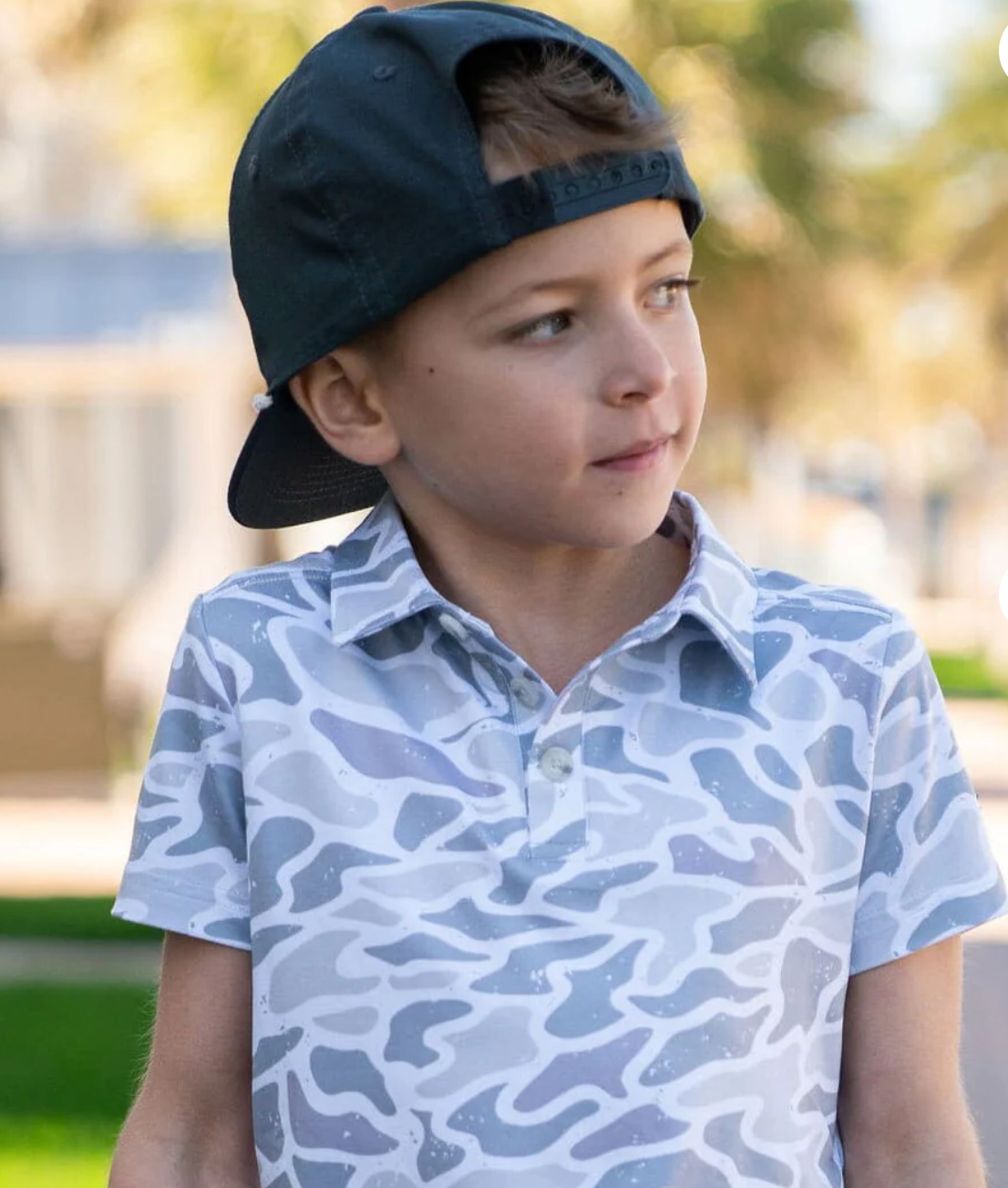Youth Polo - White Camo