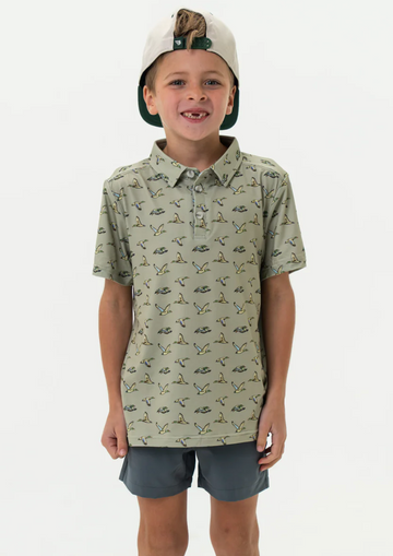 Youth Polo - Flying Ducks Green