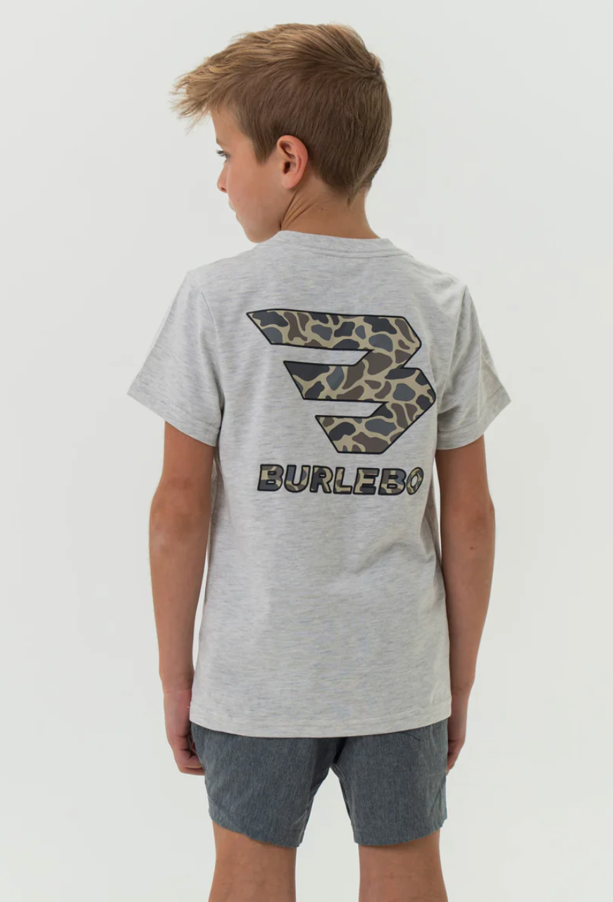 Youth Tee - Flying B Logo - Heather Ash Grey