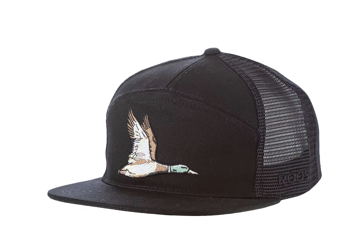 Youth Roost Black 7 Panel Duck Hat