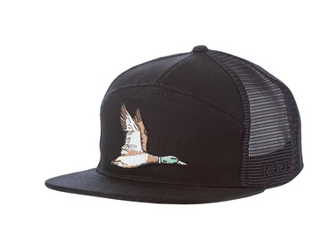 Youth Roost Black 7 Panel Duck Hat