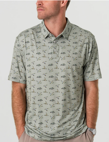 Performance Polo - Flying Ducks - Green