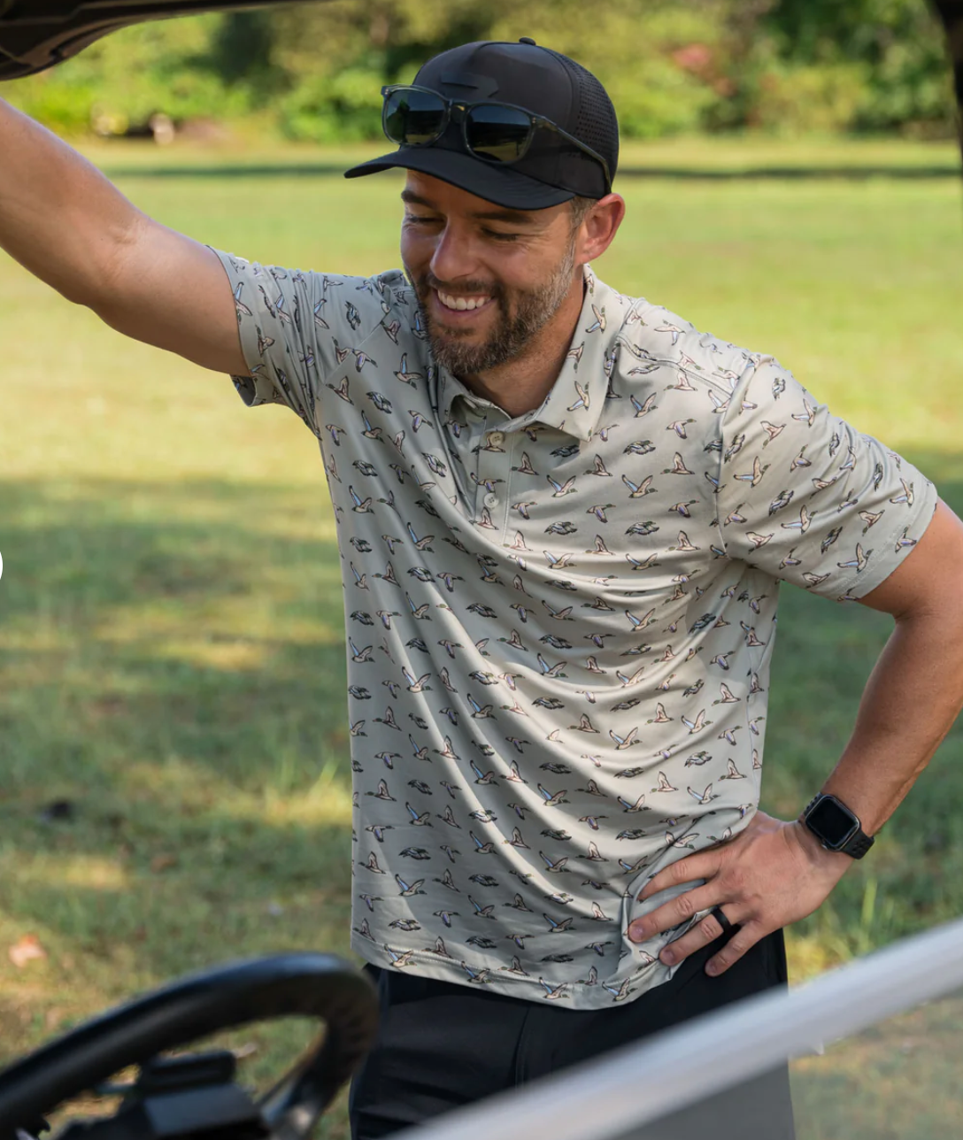 Performance Polo - Flying Ducks - Green