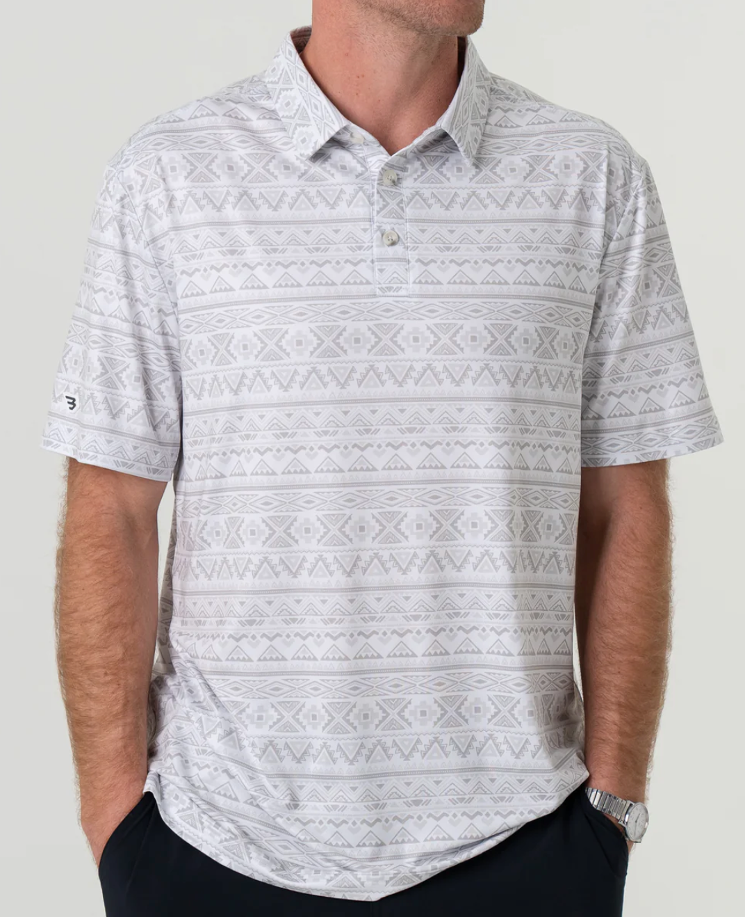 Performance Polo - Grey Aztec