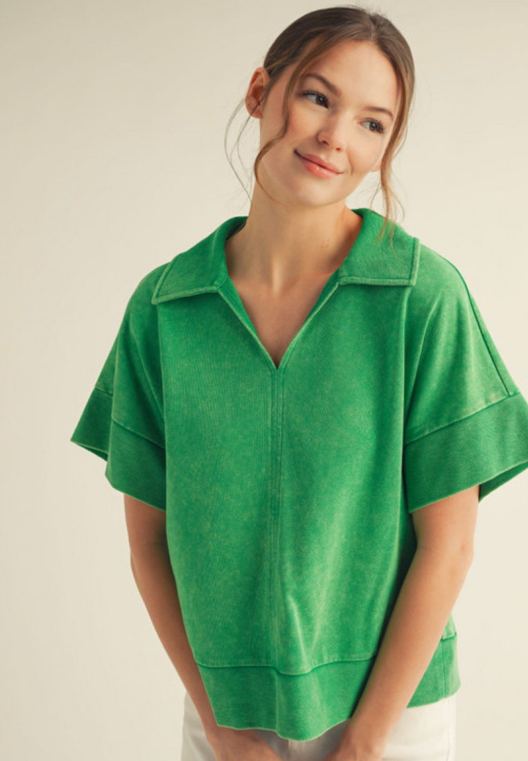 Washed Casual Top