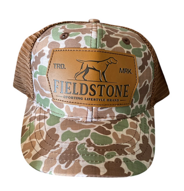 Fieldstone Youth Camo Leather Patch Hat