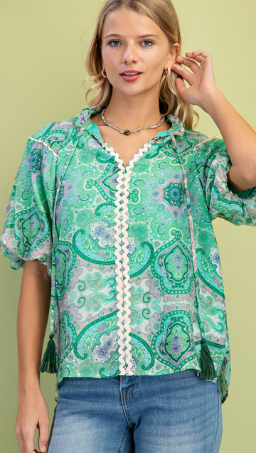Medallion Print Top