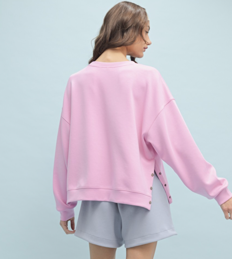 Oversized Pullover With Side Detail