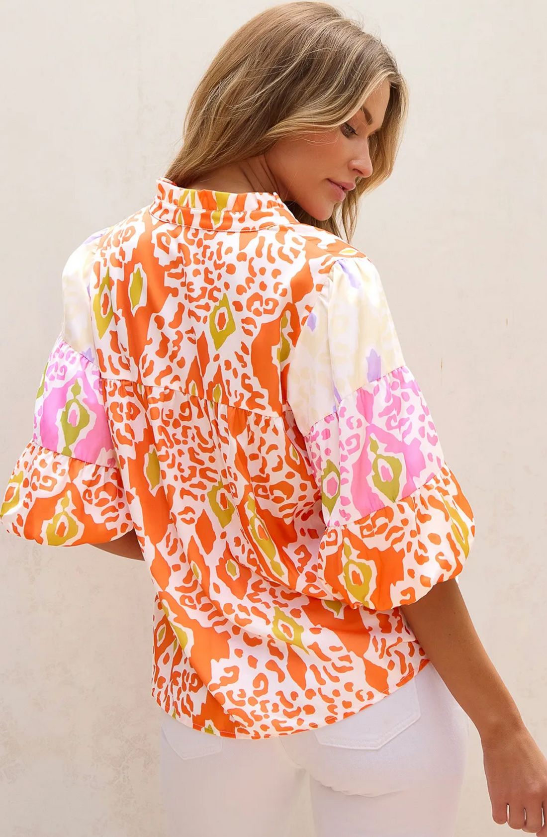 Leopard Colorblock Top