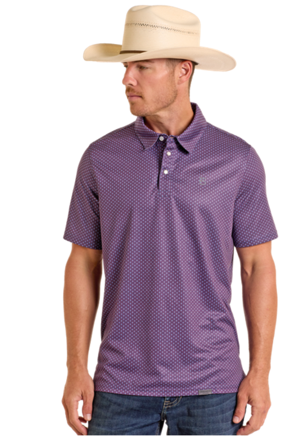 Men's Purple And Blue Polo