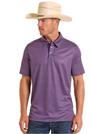 Men's Purple And Blue Polo
