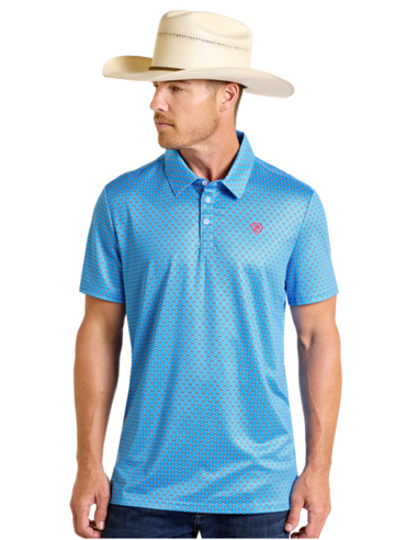 Blue Printed Polo