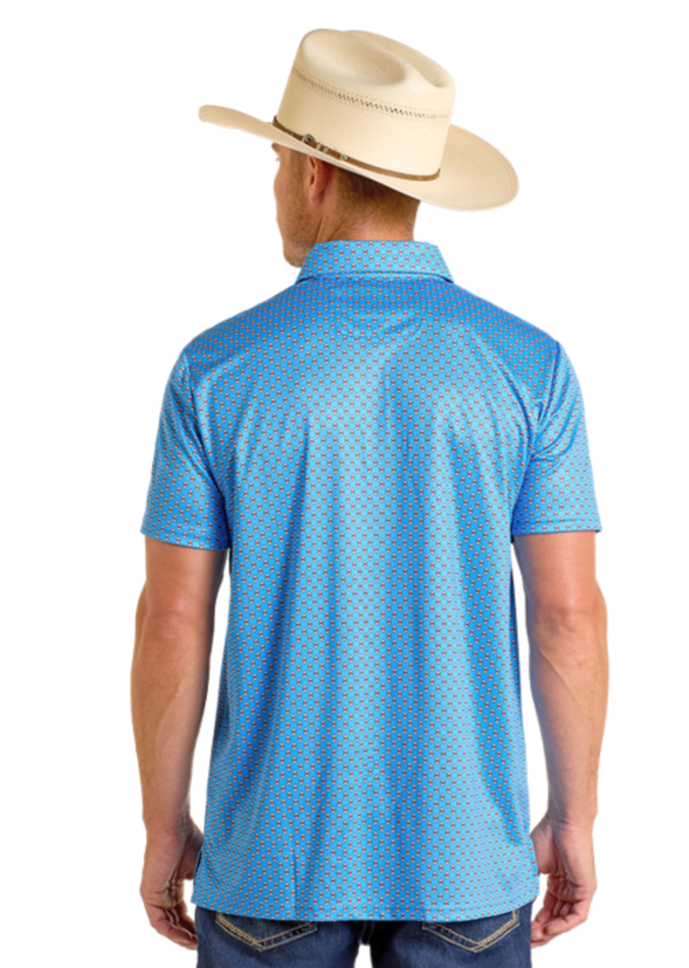 Blue Printed Polo