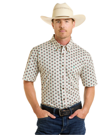 Printed Aztec S/S Button Down