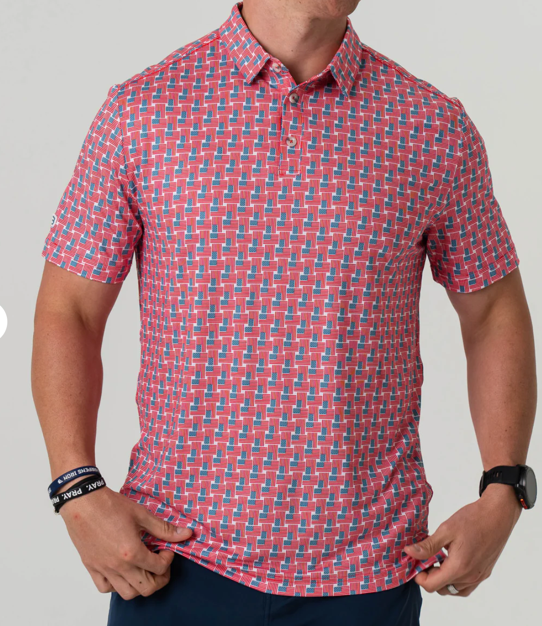 Burlebo Performance Polo - American Flag Print