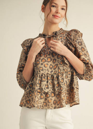 Metallic Leopard Top
