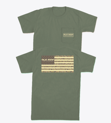 80s Camo Flag Pocket Tee