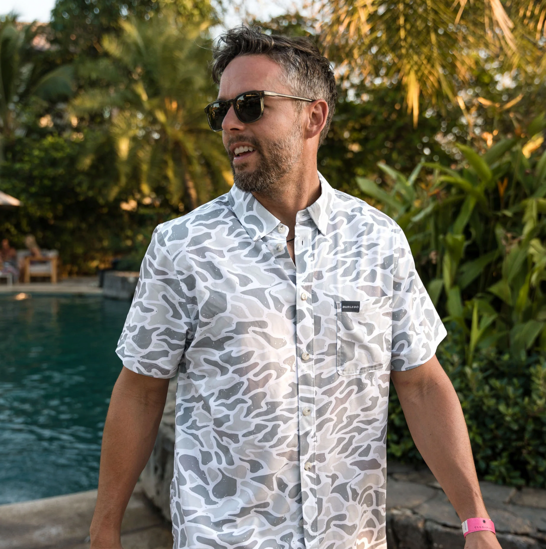 Performance Button Up - White Camo