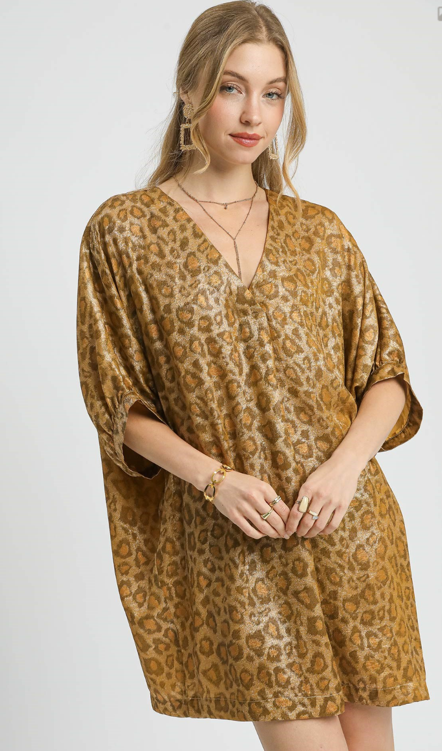 Glamorous Metallic Leopard Print Dress