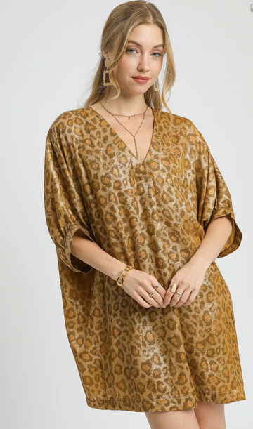 Glamorous Metallic Leopard Print Dress