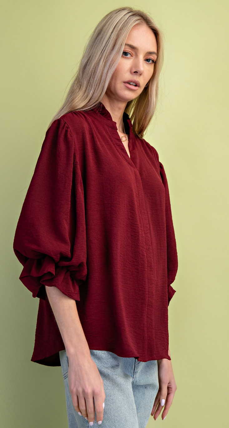 Effortlessly Elegant Balloon Sleeve Top