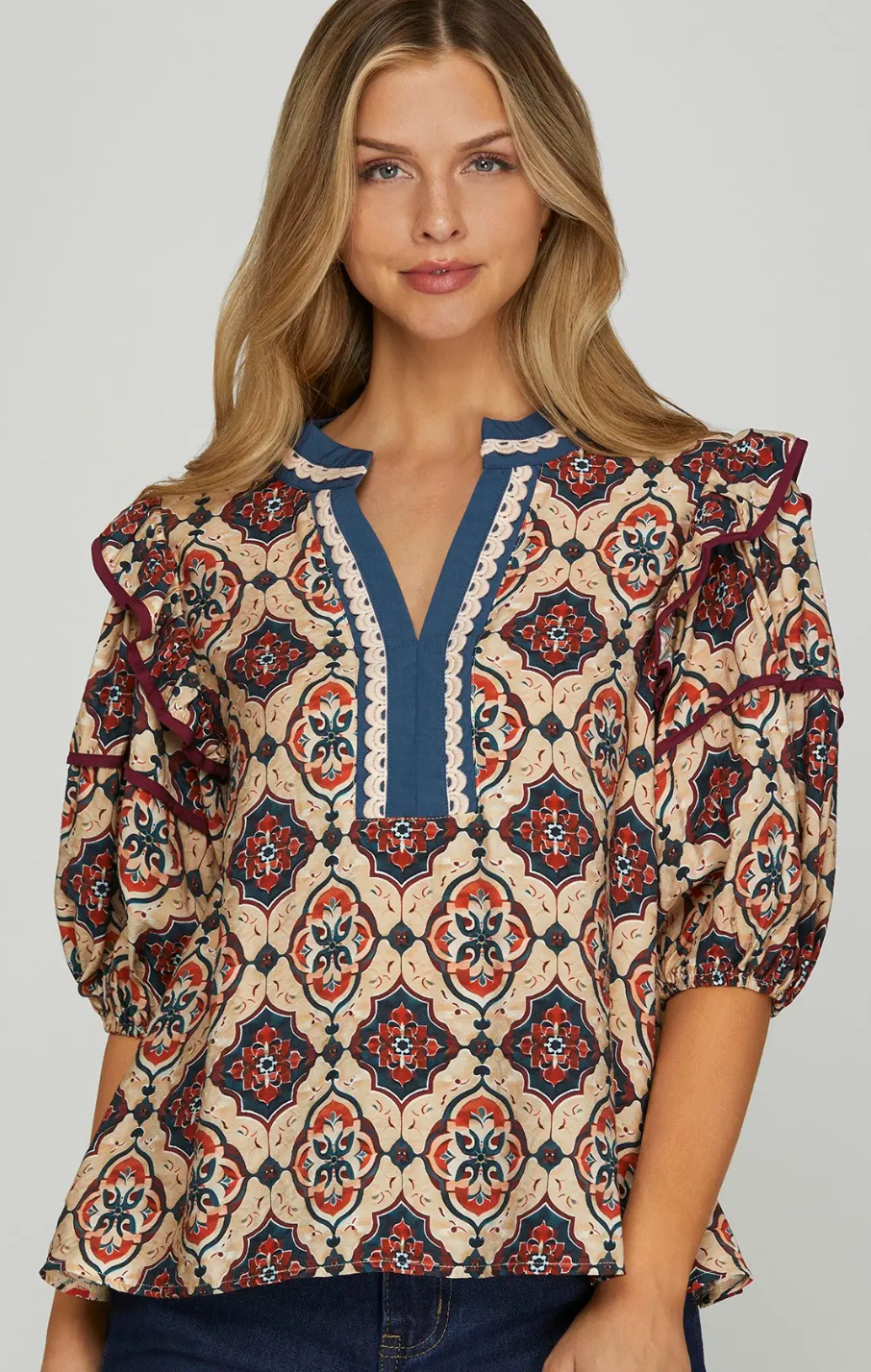 Flattering Contrast Top