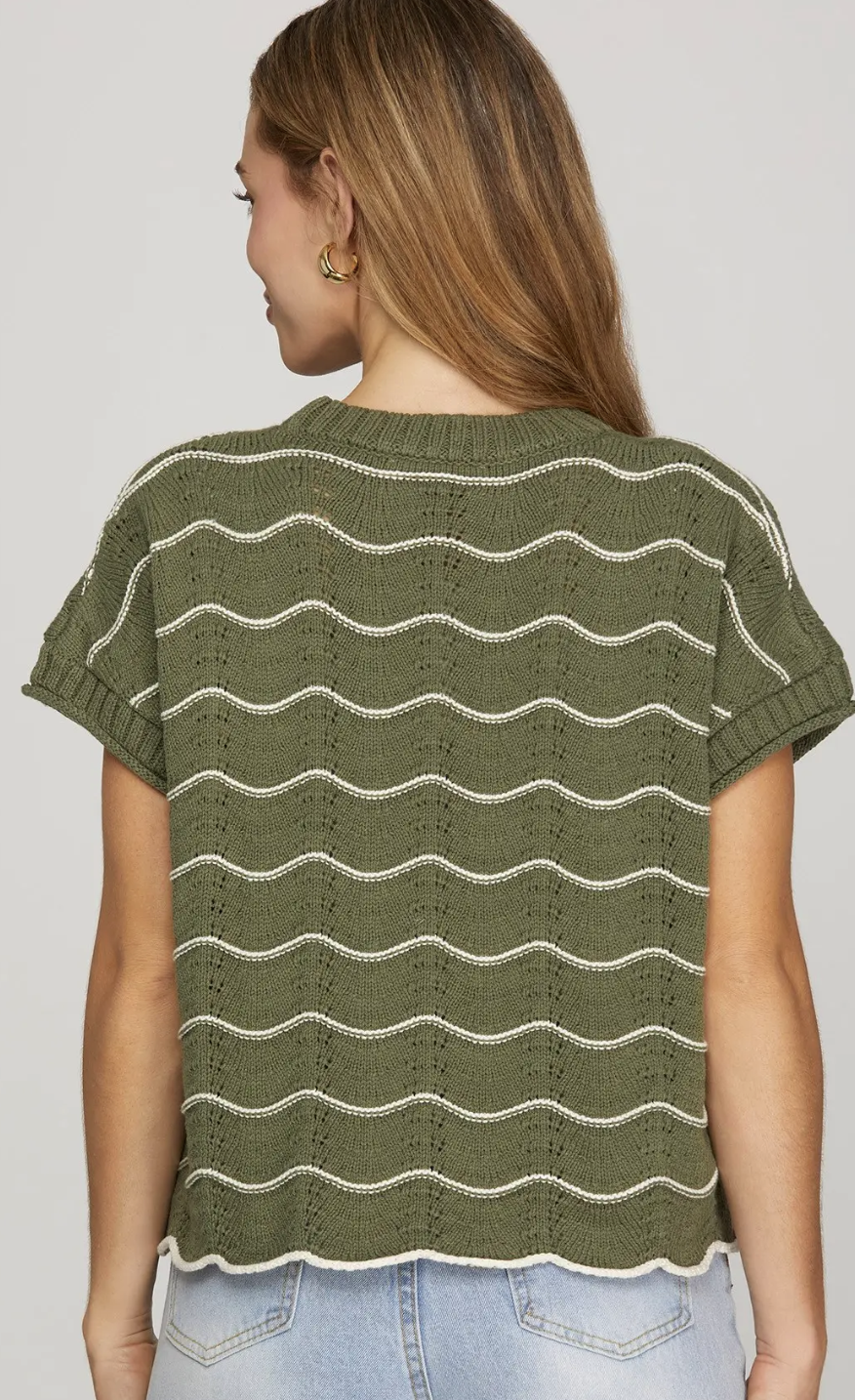Scallop Striped Top