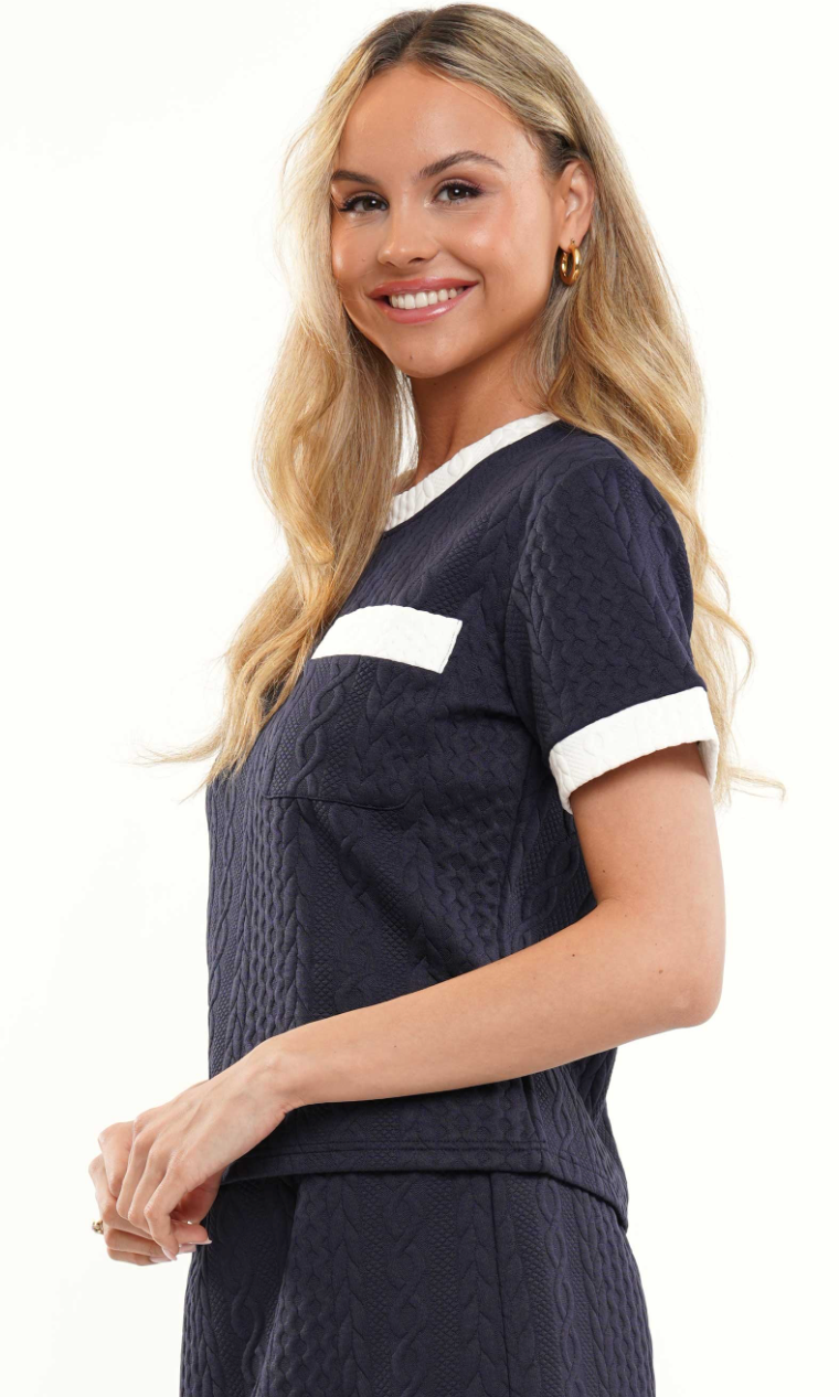 Game Day Texture Top And Skirt