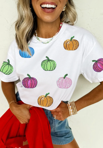 Sequin Pumpkin Patch T-Shirt