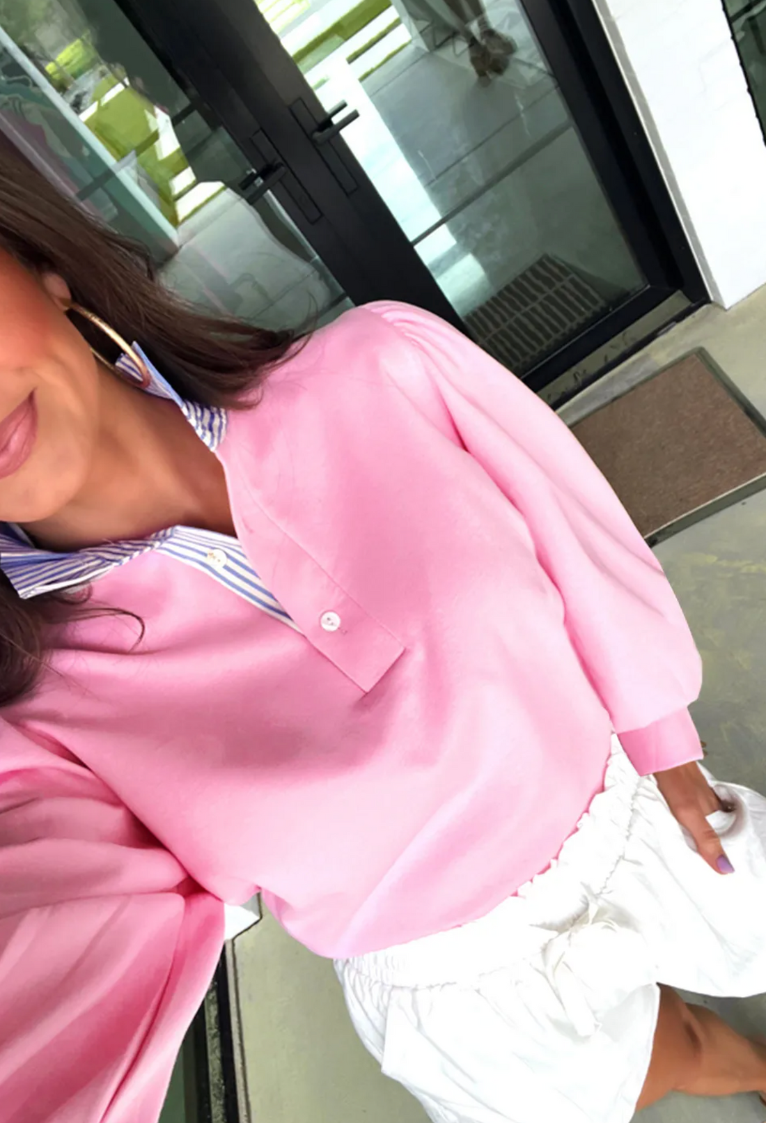 Collar Patchwork Sweatshirt