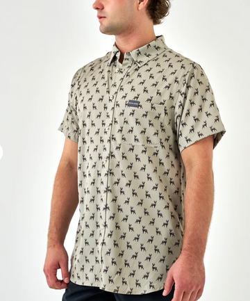 Performance Button Up - Whitetail Deer - Green
