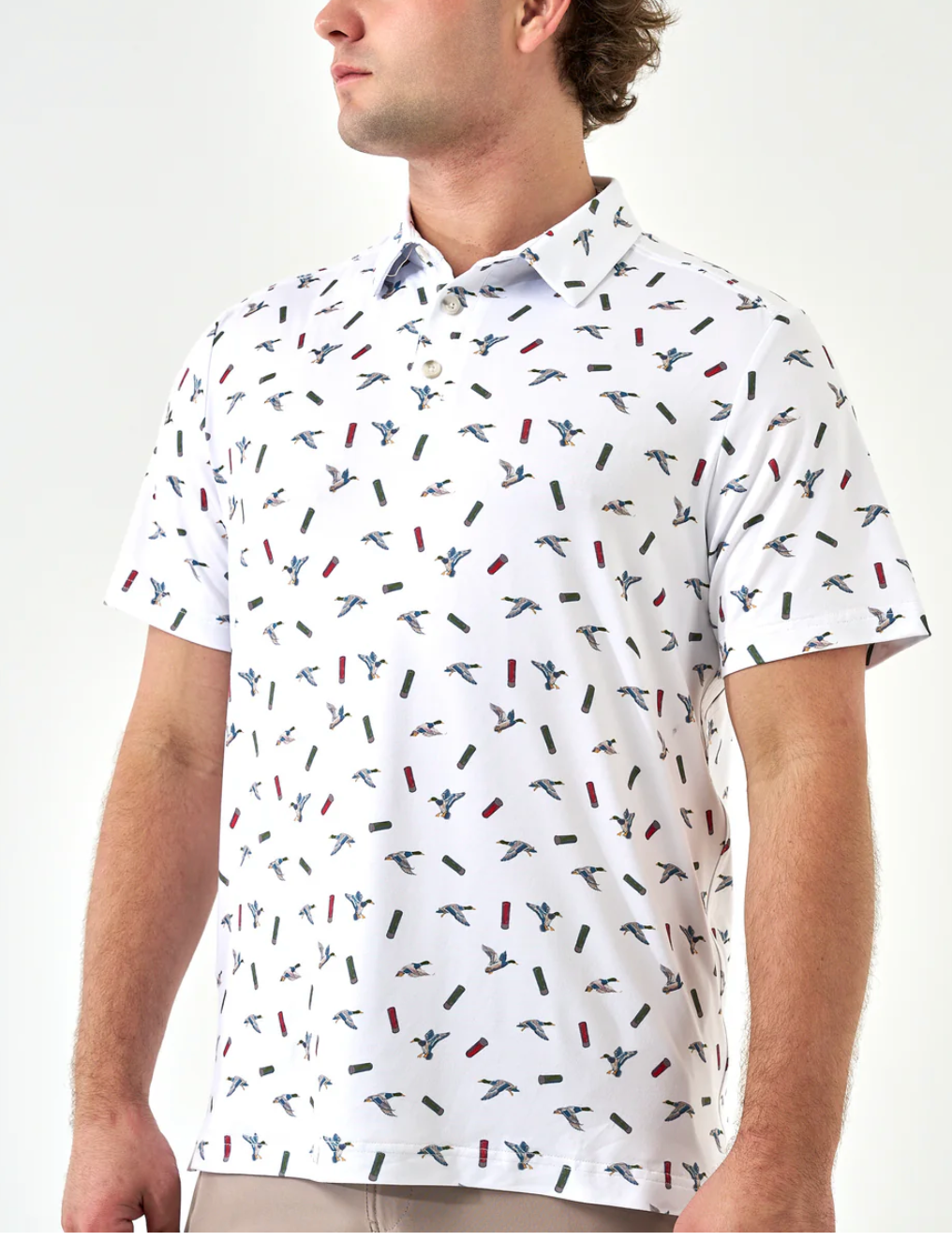 Performance Polo - Ducks And Shells - White