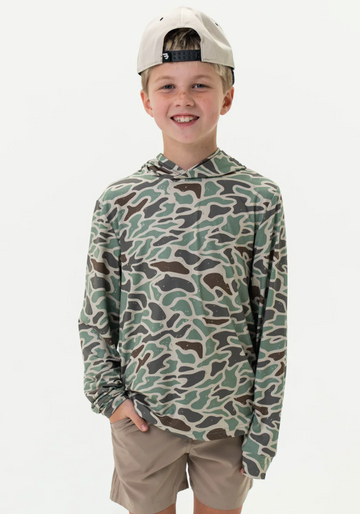 Youth Performance Hoodie - Retro Duck Camo