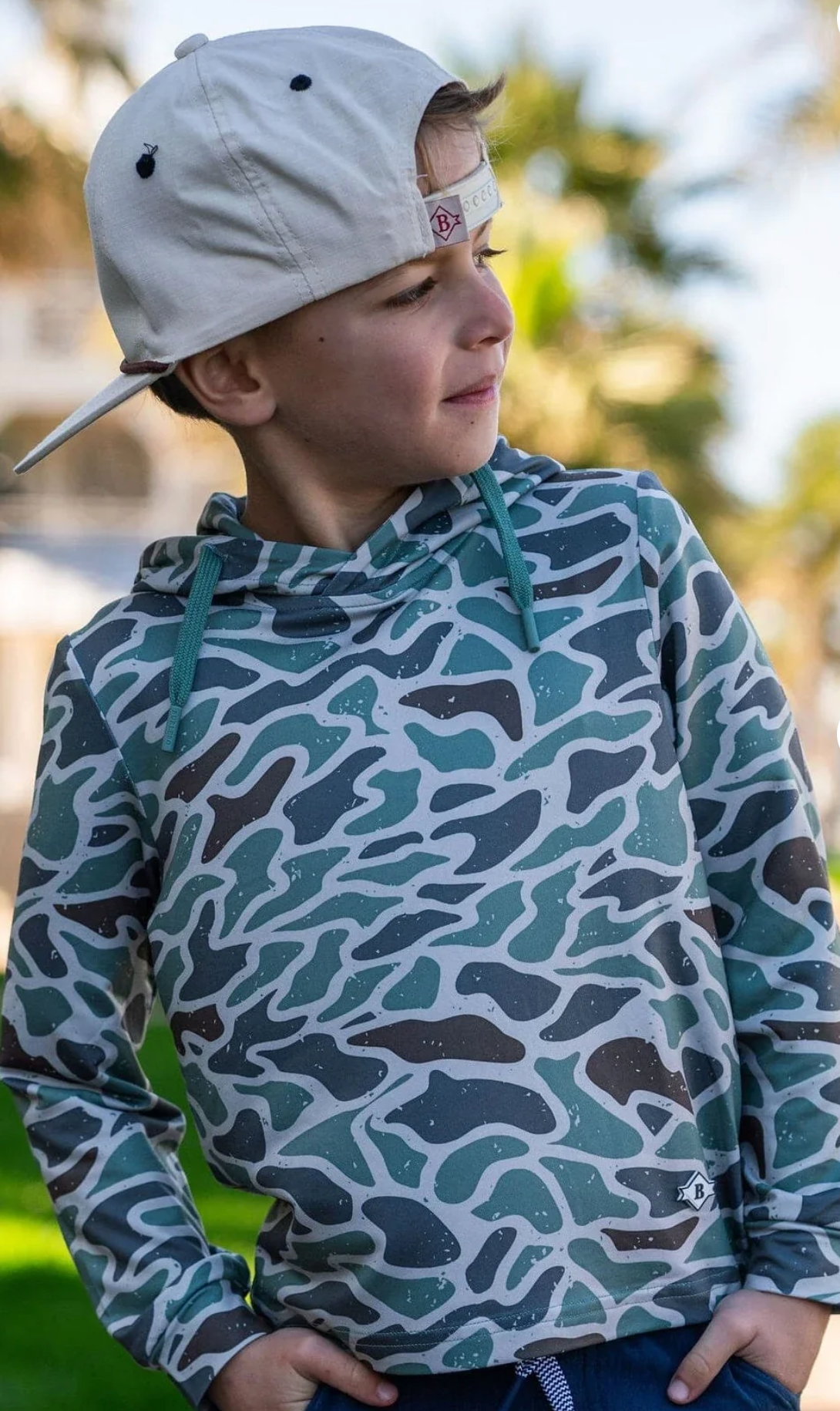Youth Performance Hoodie - Retro Duck Camo