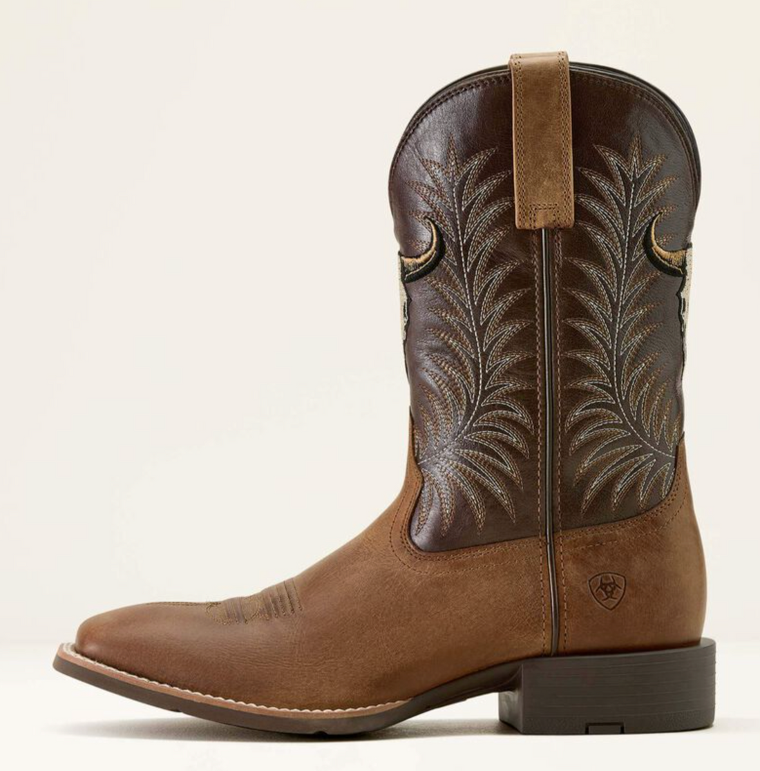 Sport Steer Skull Wide Square Toe Cowboy Boot #10064053