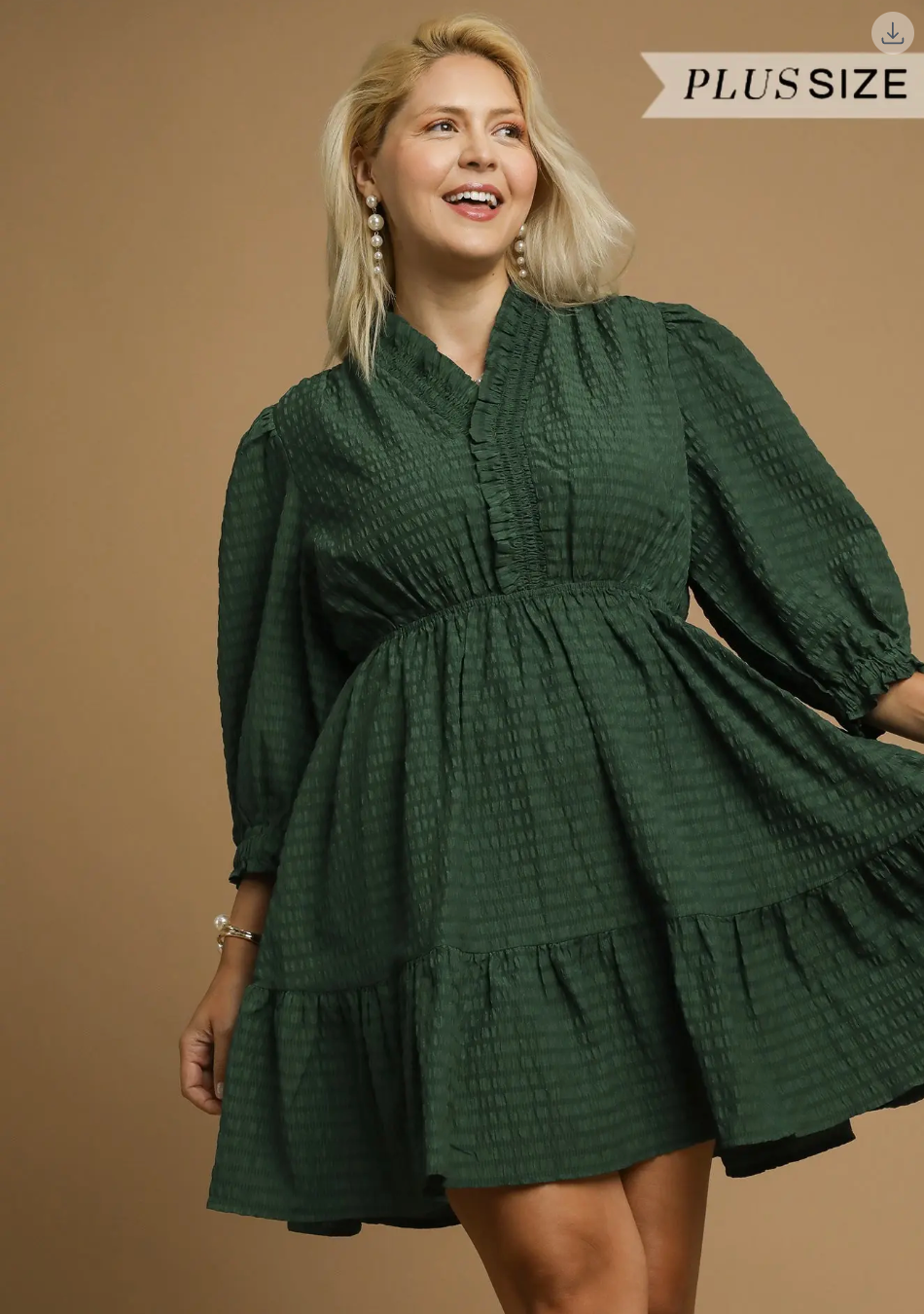 Plus Size Textured Dress