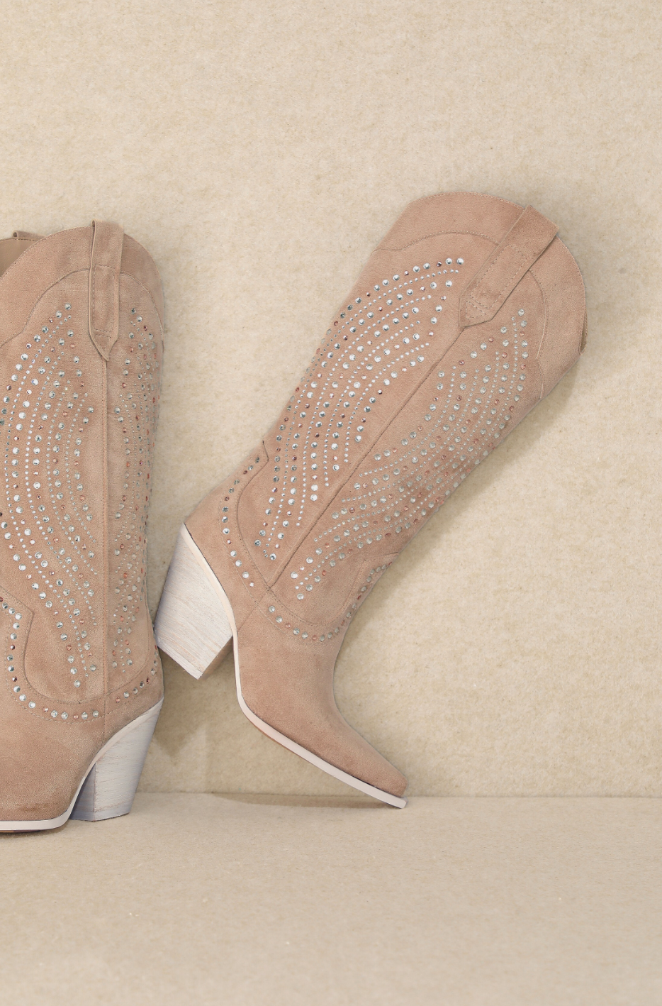 NANA Rhinestone Western Pointed Toe Boots