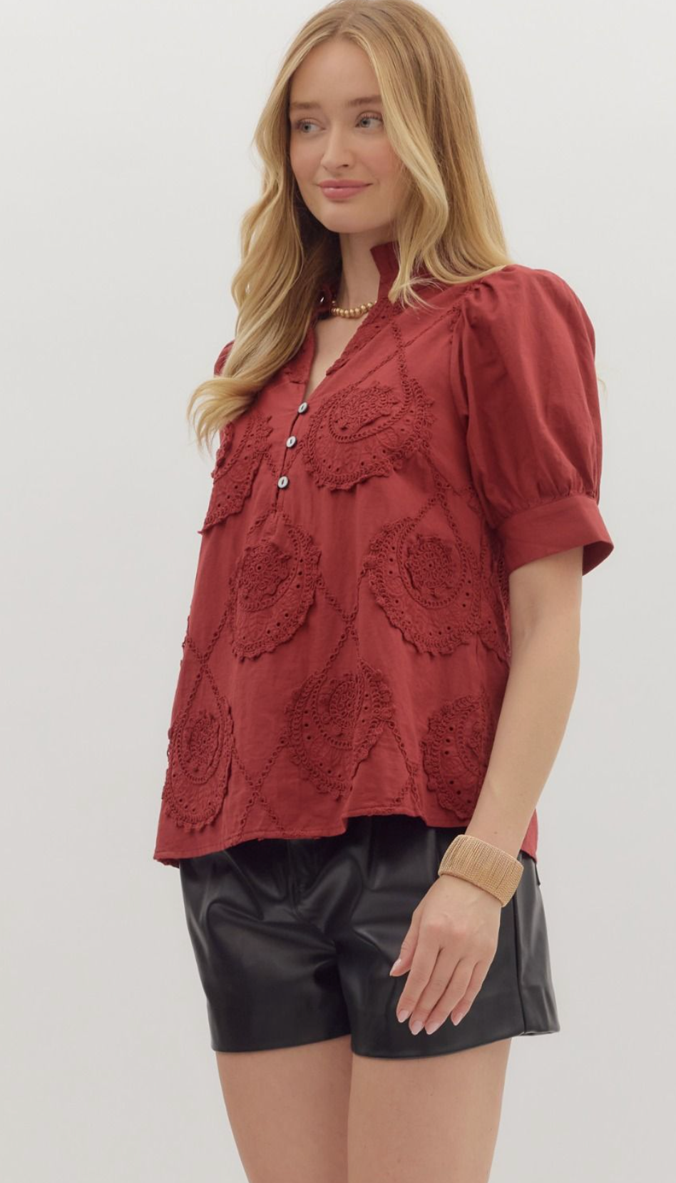 Chic Appliqué Detail Blouse