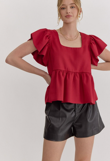 Textured Peplum Top