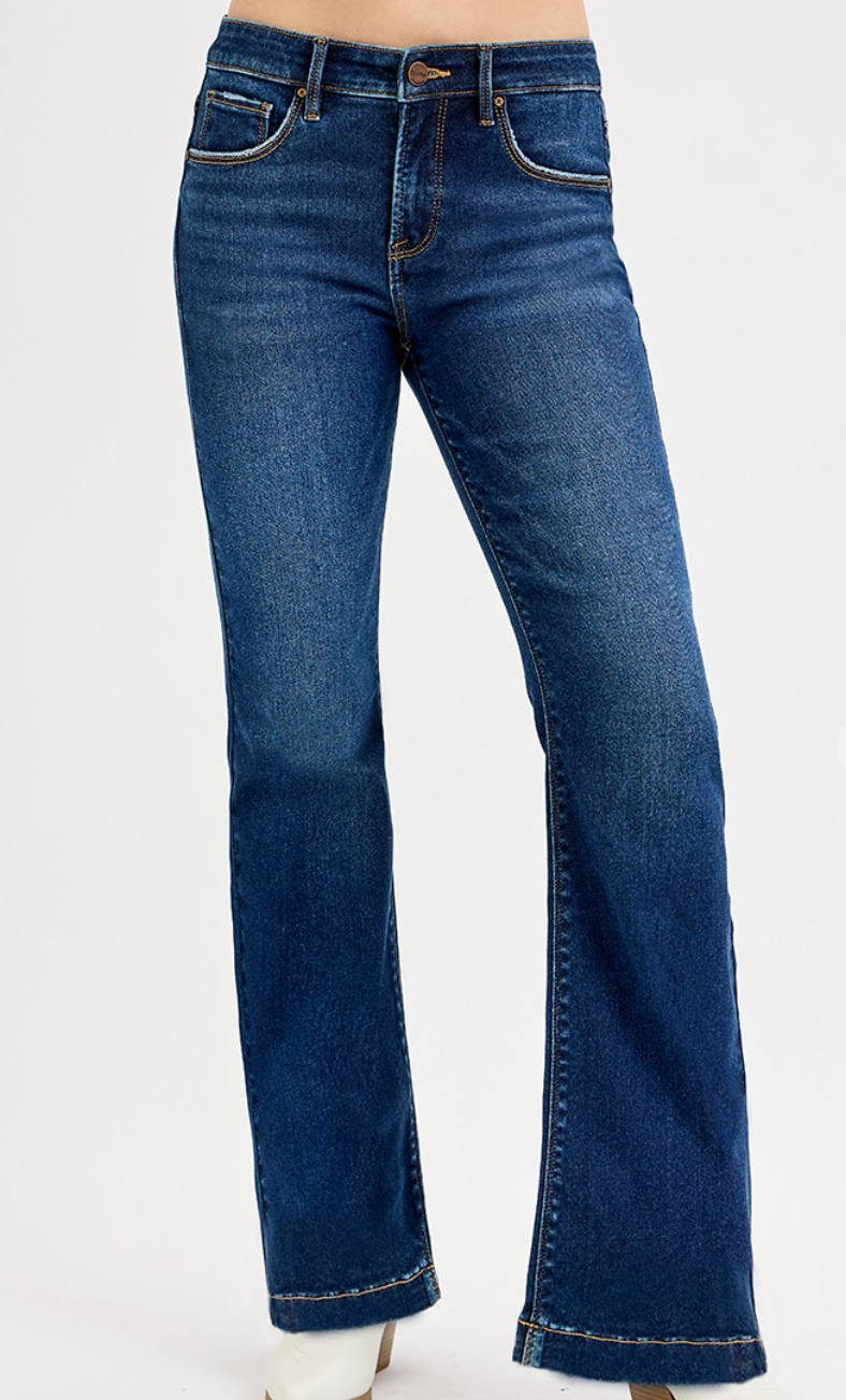 Tummy Control Mid Rise Flare Basic Jeans