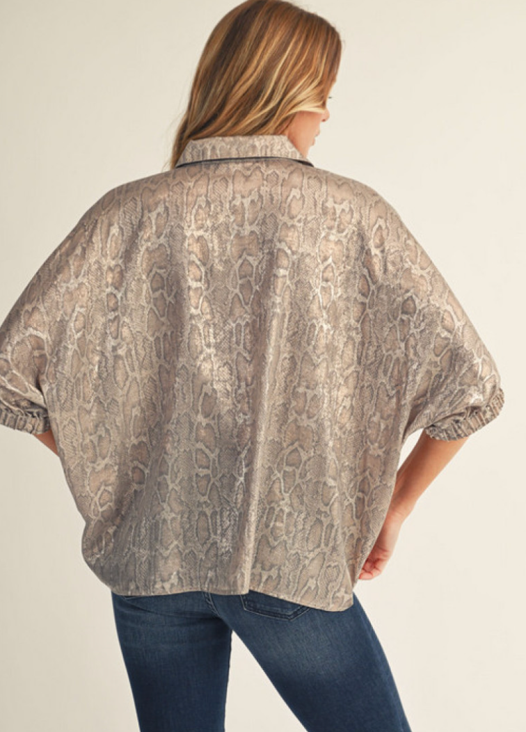 Metallic Snakeskin Top