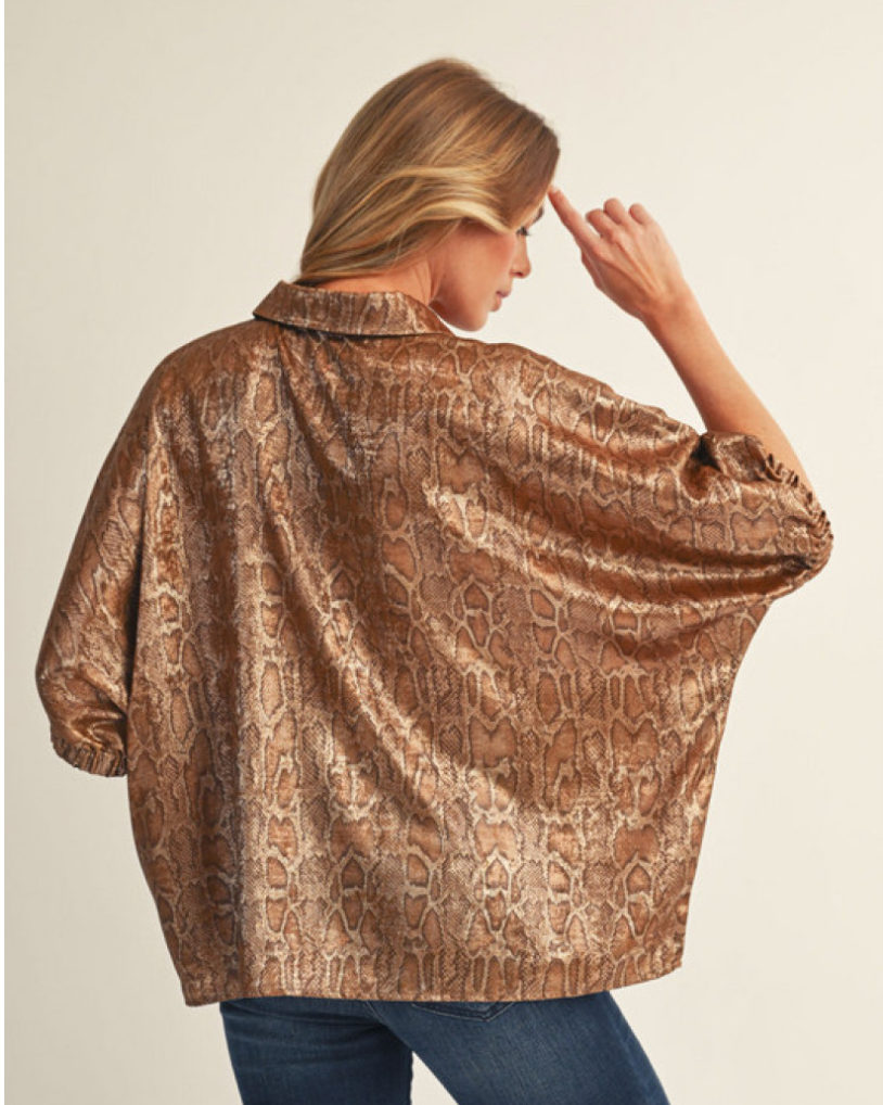 Metallic Snakeskin Top